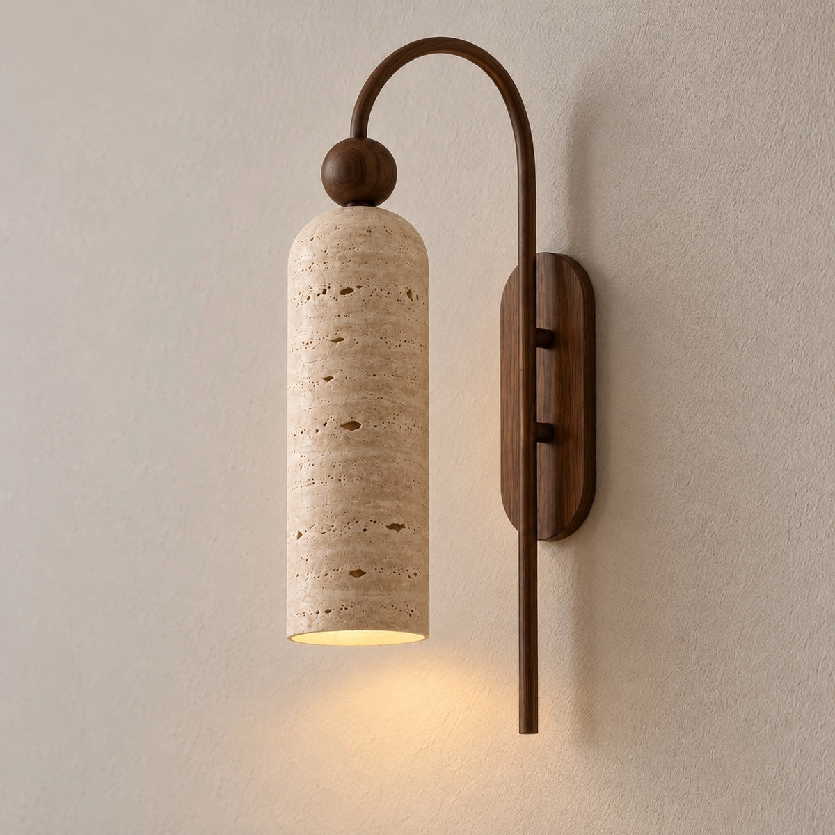 Vintage Gold Cylinder Vertical Ribbed Glass Wall Light