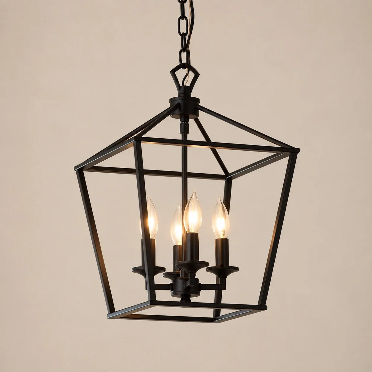 Vintage Gothic Black Lantern Pendant Light