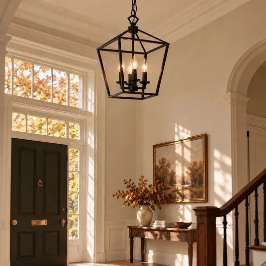 Vintage Gothic Black Lantern Pendant Light