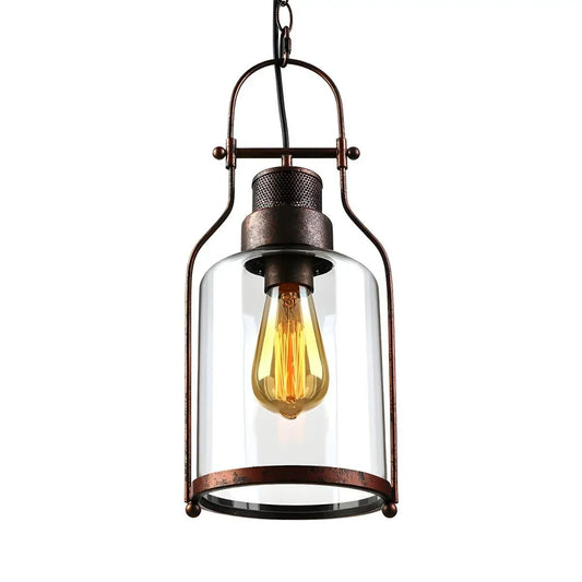 Vintage Iron Glass Jar Pendant Light