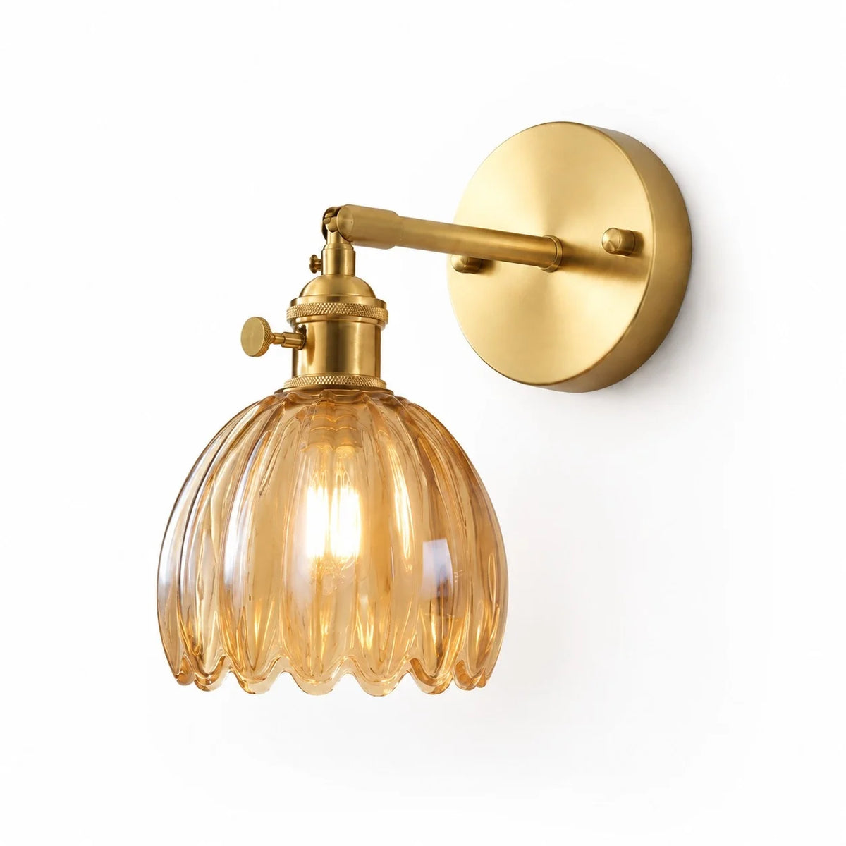 Vintage Lotus Colourful Fluted Glass Wall Light