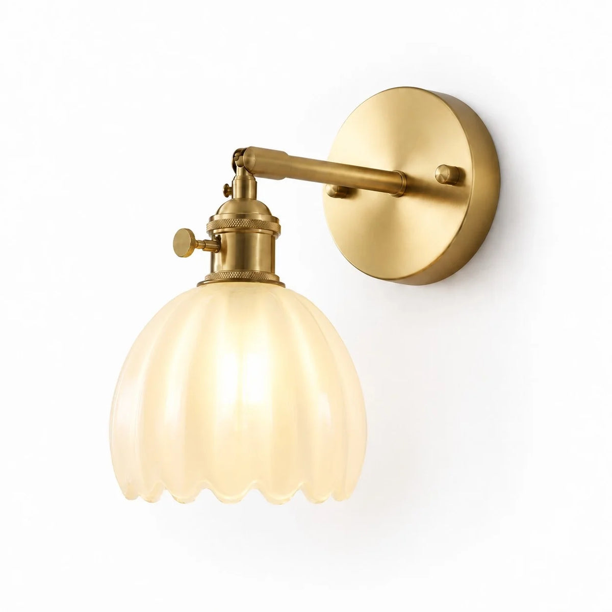 Vintage Lotus Colourful Fluted Glass Wall Light