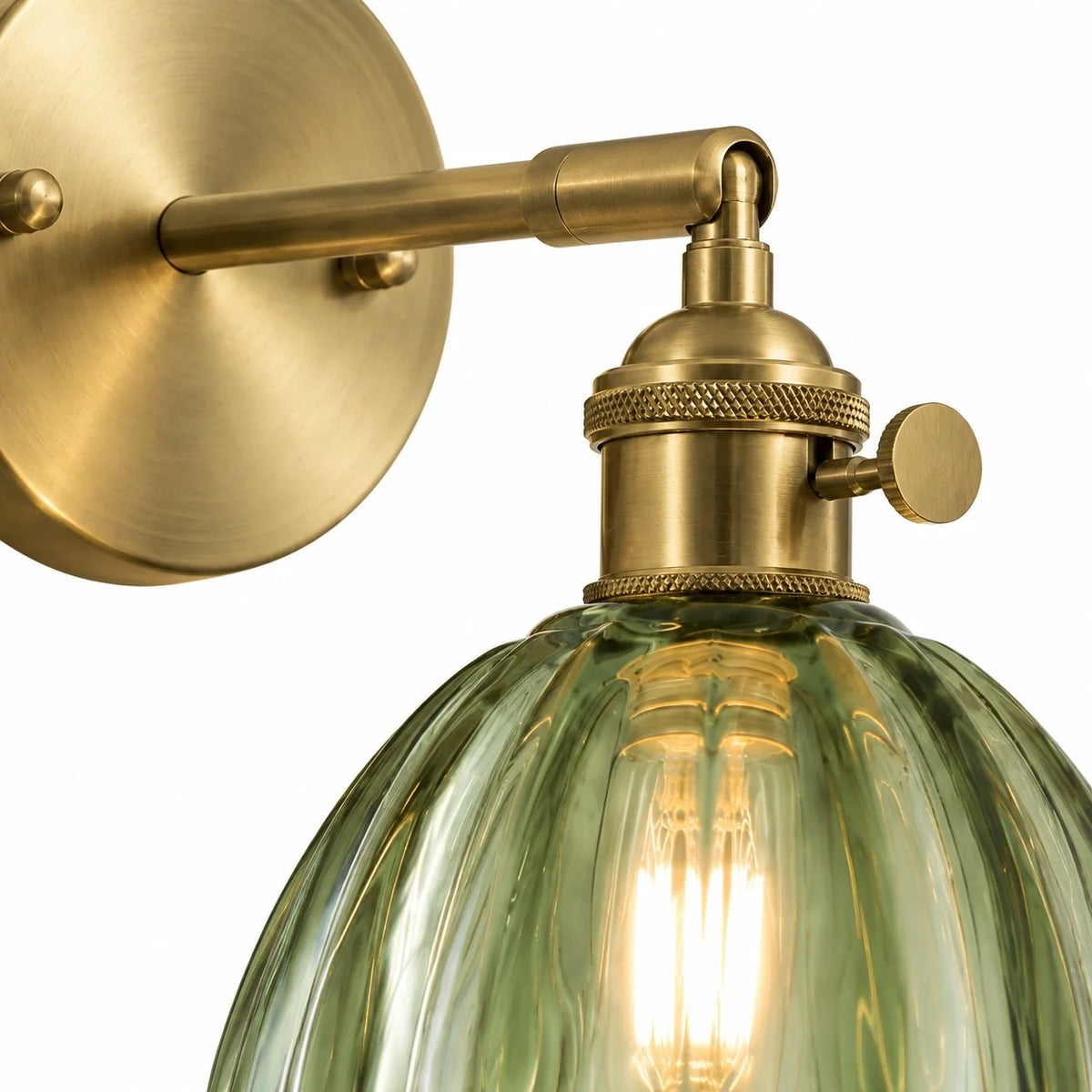 Vintage Lotus Colourful Fluted Glass Wall Light