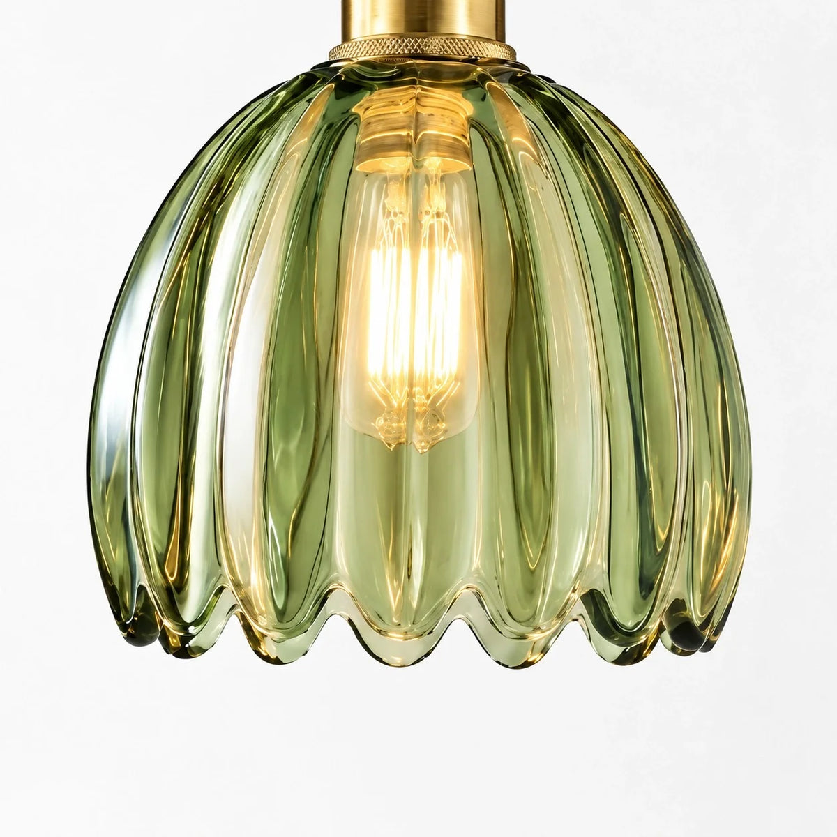 Vintage Lotus Colourful Fluted Glass Wall Light