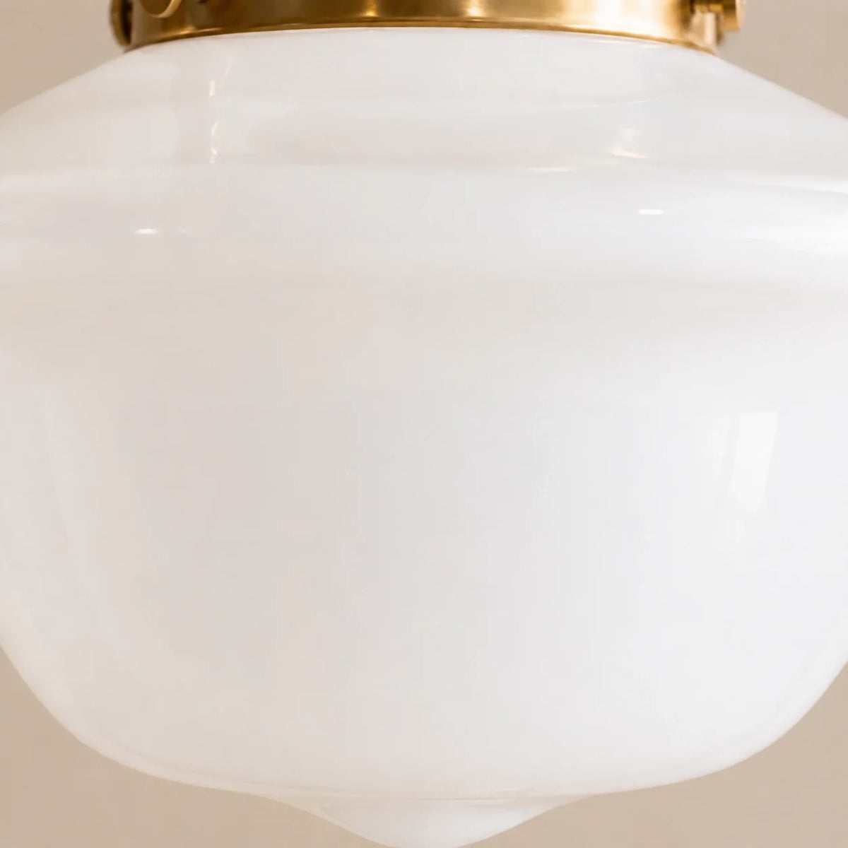 Vintage Milk Glass Schoolhouse Pendant Light