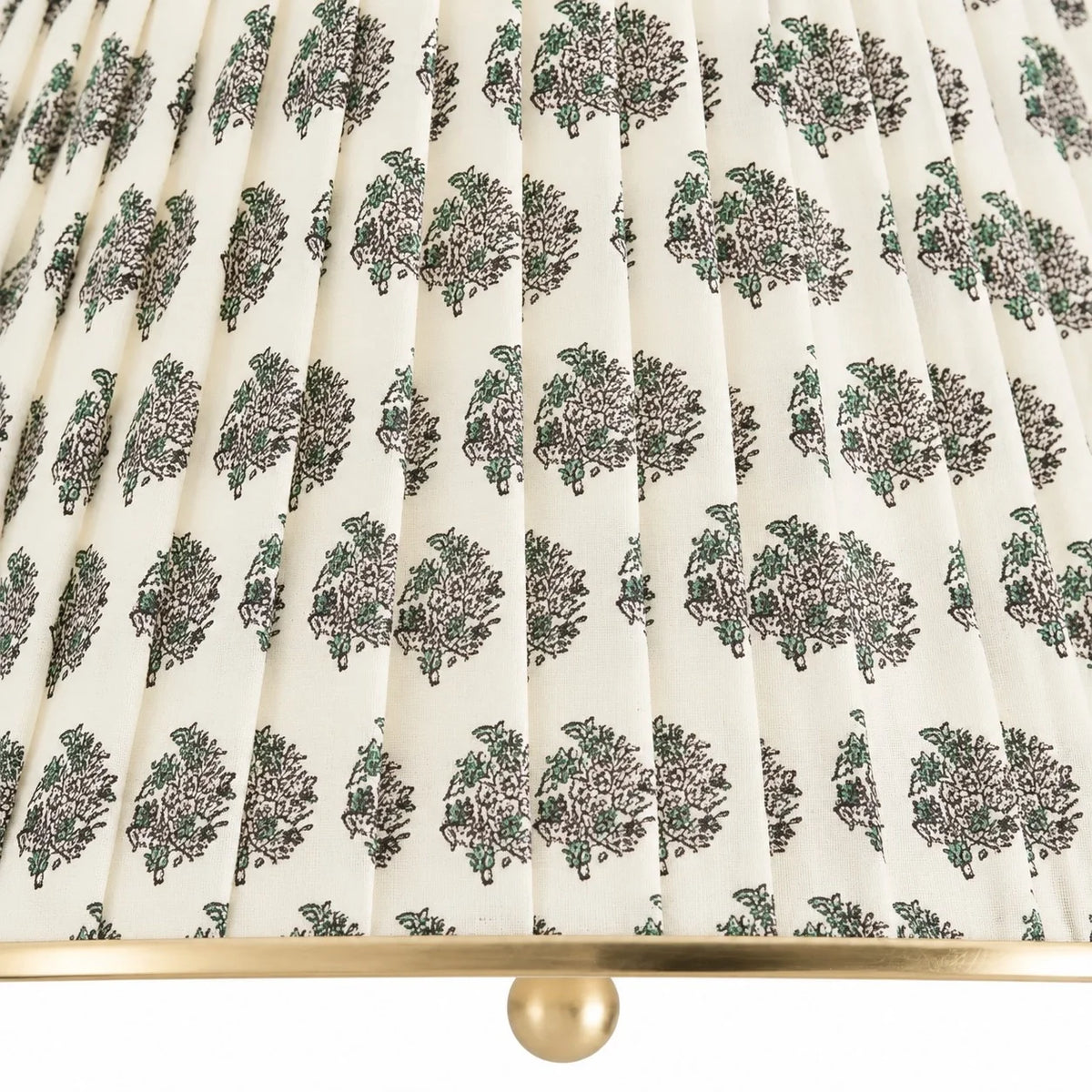 Vintage Printed Pleated Brass Ceiling Light Lamp