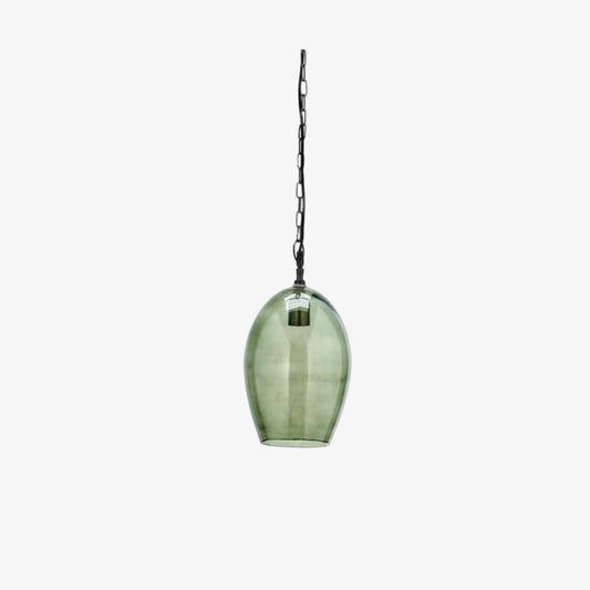 Vintage Recycled Glass Oval Pendant Light