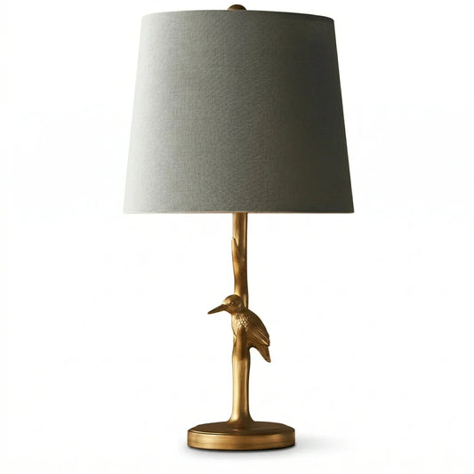 Vintage Resin Bird Sculpted Table Lamp