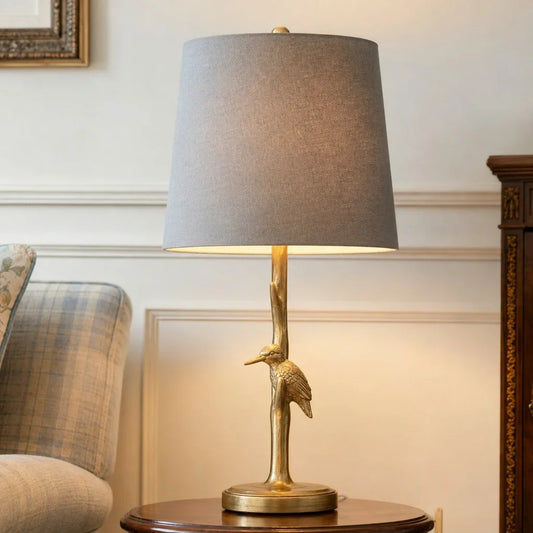 Vintage Resin Bird Sculpted Table Lamp