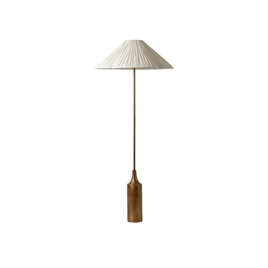 Vintage Scalloped Pleated Linen Floor Light