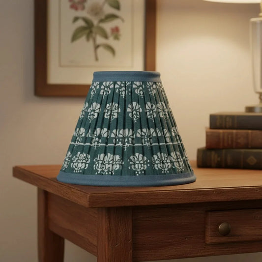 Vintage Textured Printed Fabric Lamp Shade