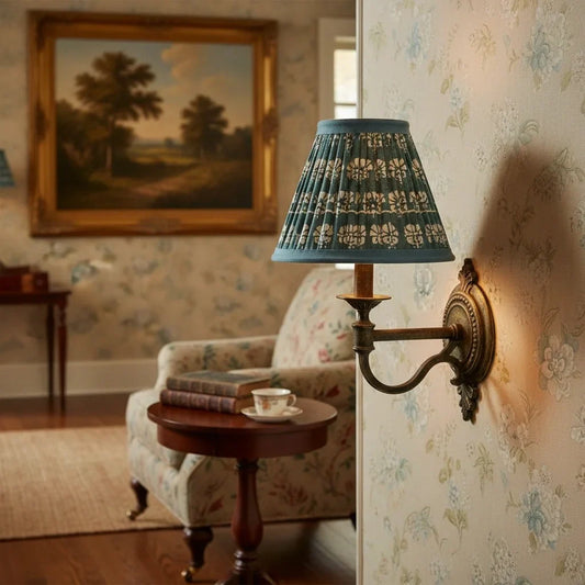 Vintage Textured Printed Fabric Lamp Shade