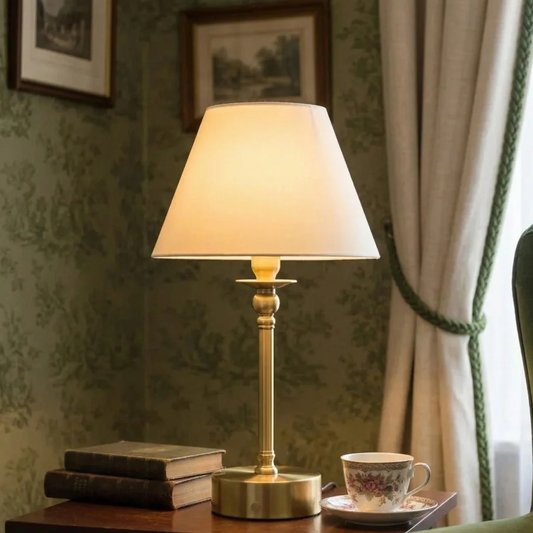 Vintage Cone Button Brass Table Light