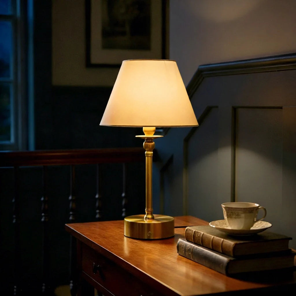 Vintage Cone Button Brass Table Light12.webp__PID:f45b066b-8e9d-43e1-9bca-5d3900daff27