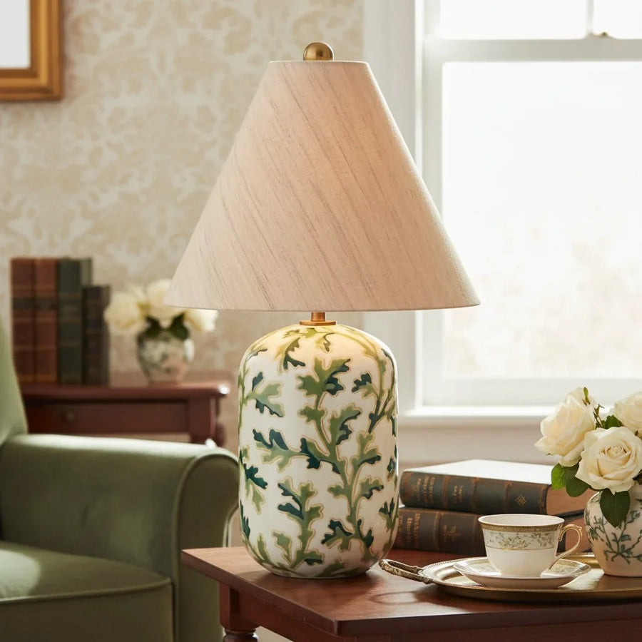 Vintage Cylinder Ceramic Table Light