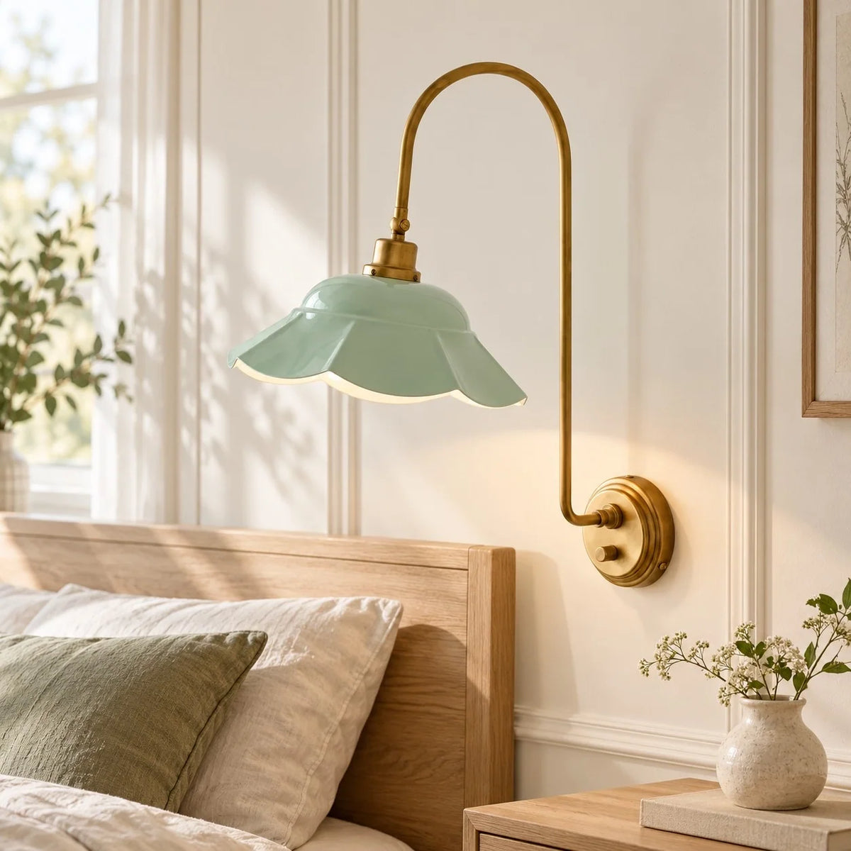 Vintage Enamel Flower Adjustable Wall Light