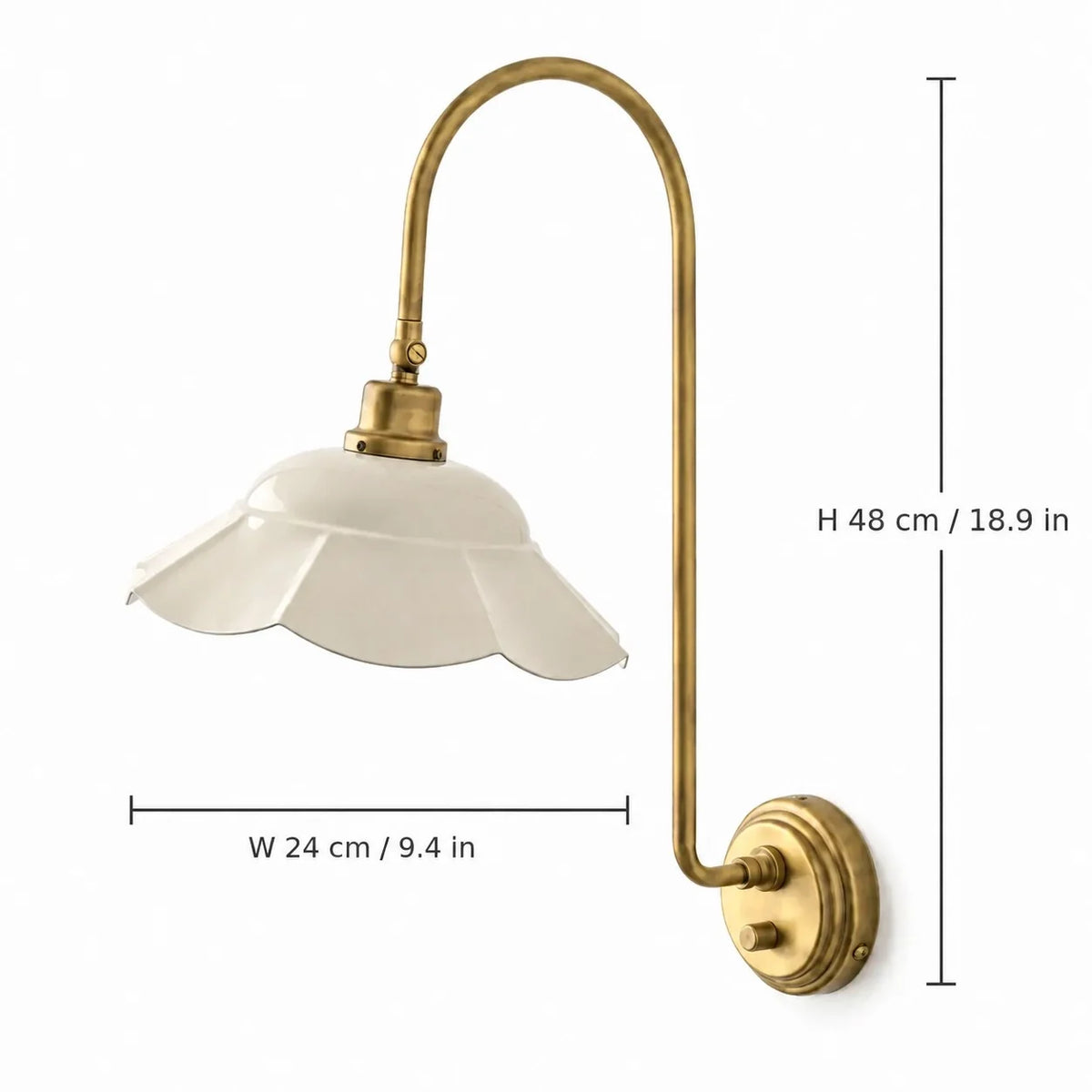 Vintage Enamel Flower Adjustable Wall Light