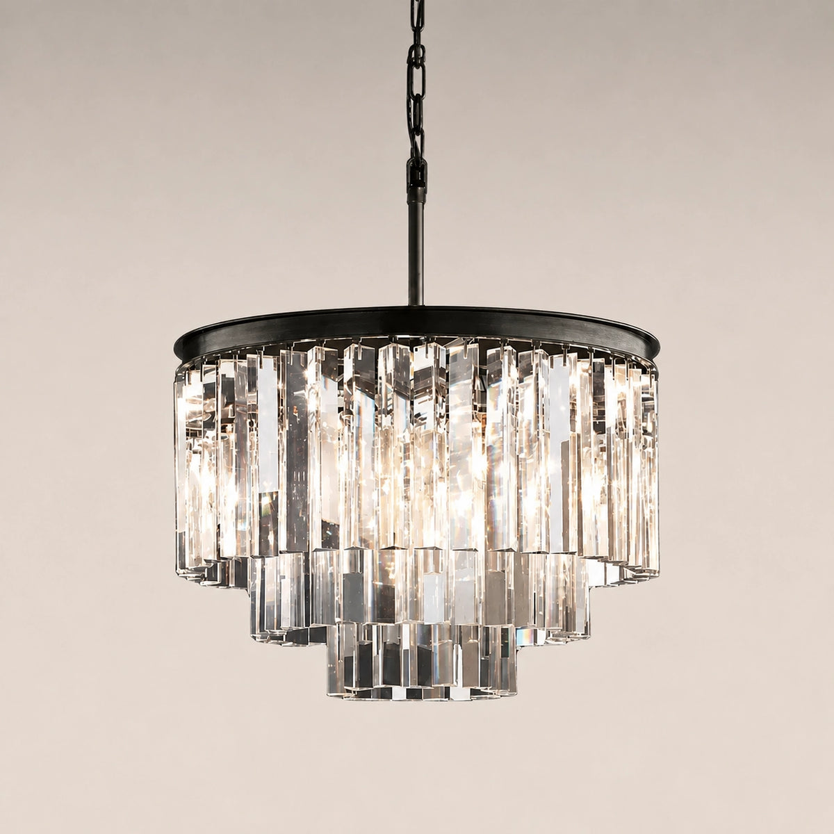 Vintage Luxury Multi Layered Crystal Chandelier for Living Room Dining Room