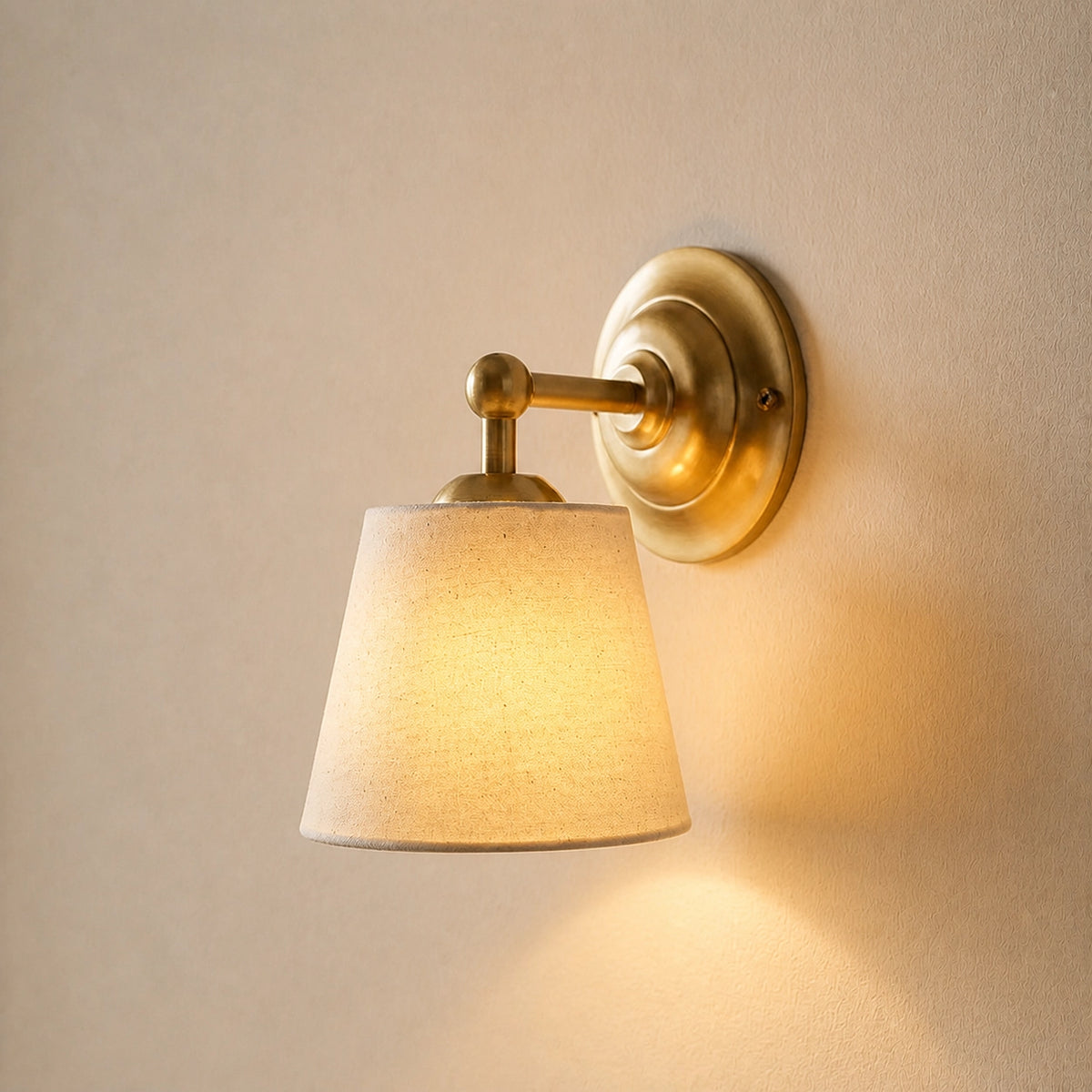 Vintage Mounted Cotton Linen Shade Wall Sconce