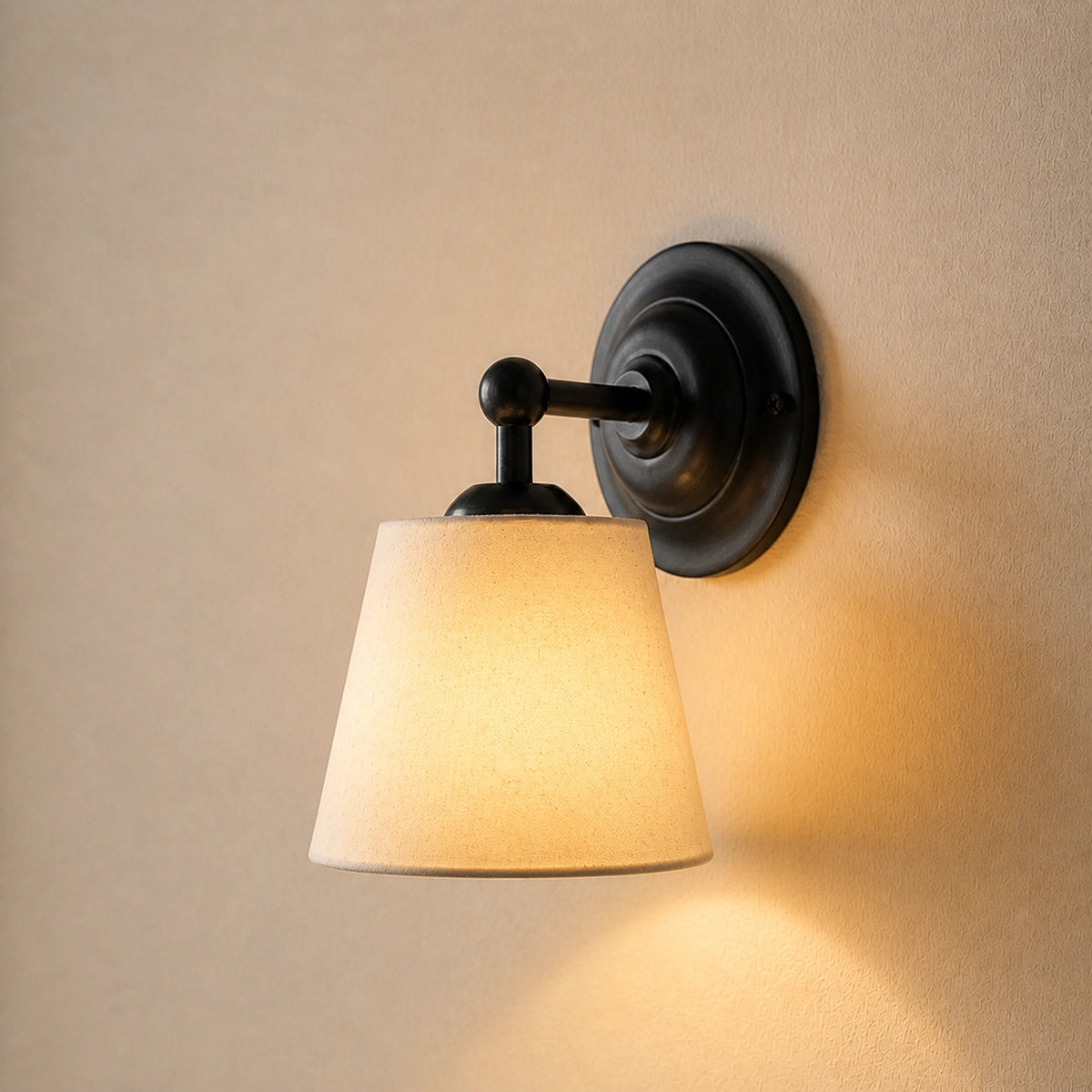 Vintage Mounted Cotton Linen Shade Wall Sconce