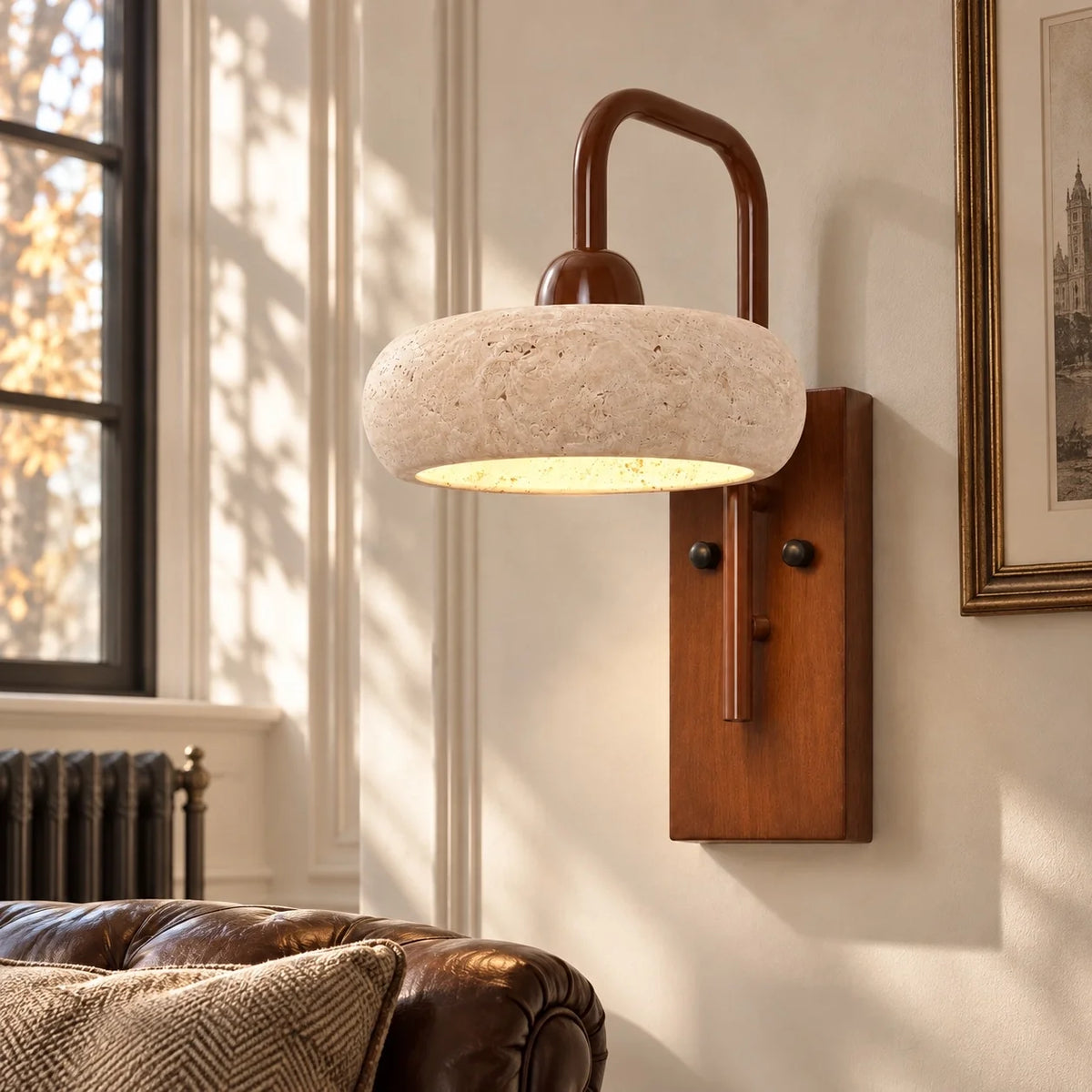 Vintage Natural Stone Cylinder Wall Light