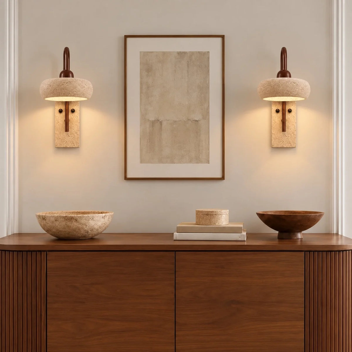 Vintage Natural Stone Cylinder Wall Light