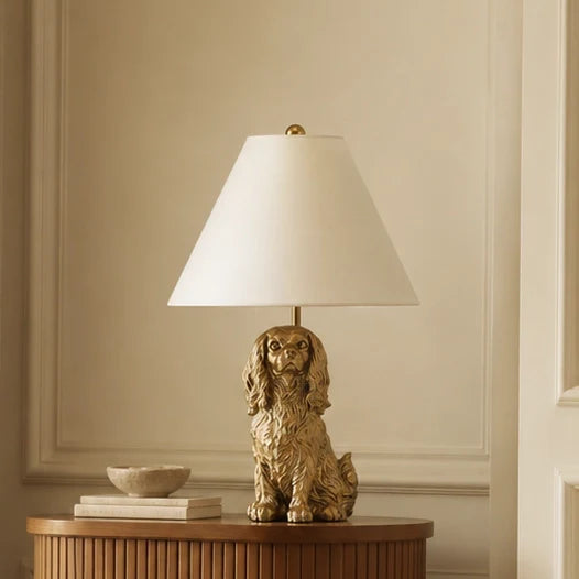 Vintage Pawdia Animal Table Lamp – Fabric Shade Decorative Lighting For Bedroom