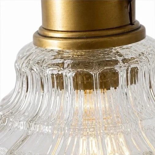 Vintage Scalloped Flower Glass Pendant Light
