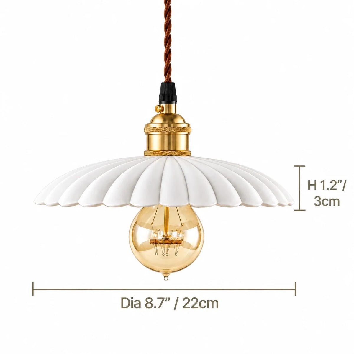 Vintage Style Ceramic Flower Pendant Light
