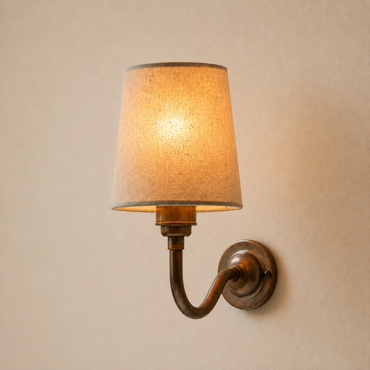 Vintage Wall Mounted Natural Cotton Shade Wall Sconce