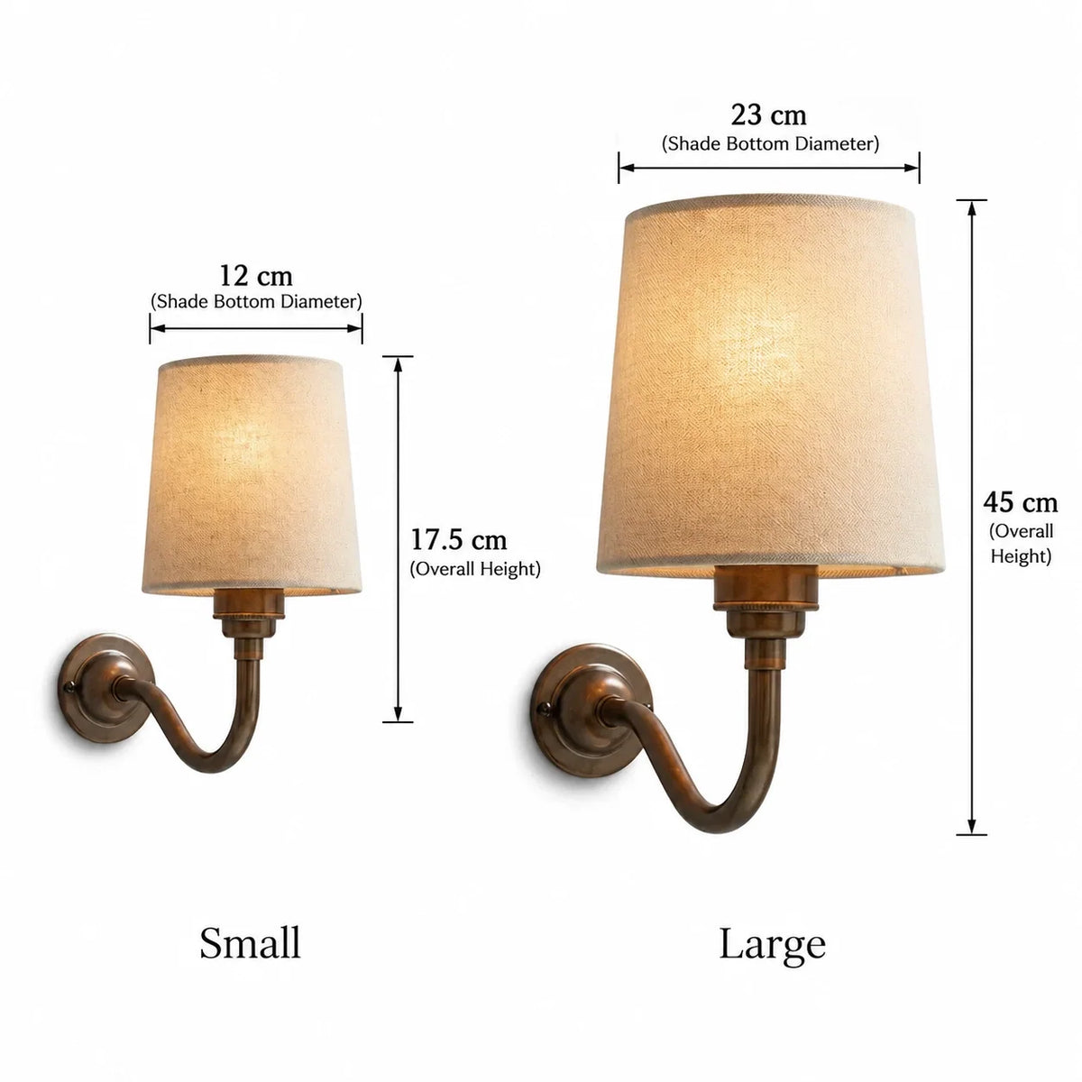 Vintage Wall Mounted Natural Cotton Shade Wall Sconce
