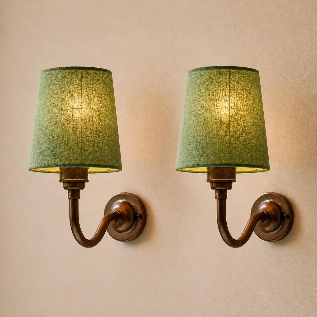 Vintage Wall Mounted Natural Cotton Shade Wall Sconce