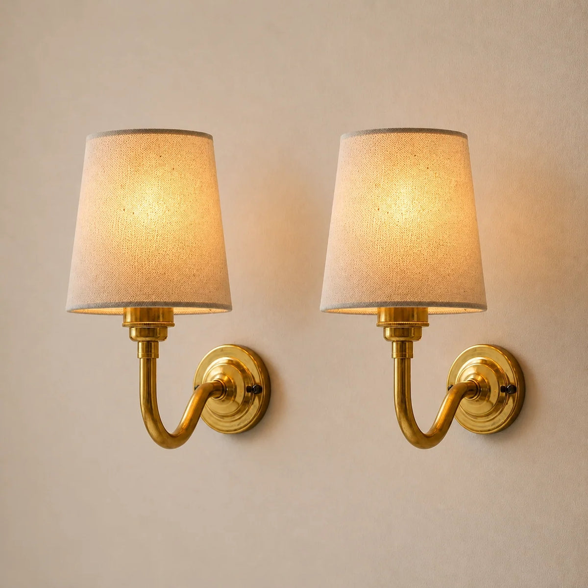 Vintage Wall Mounted Natural Cotton Shade Wall Sconce