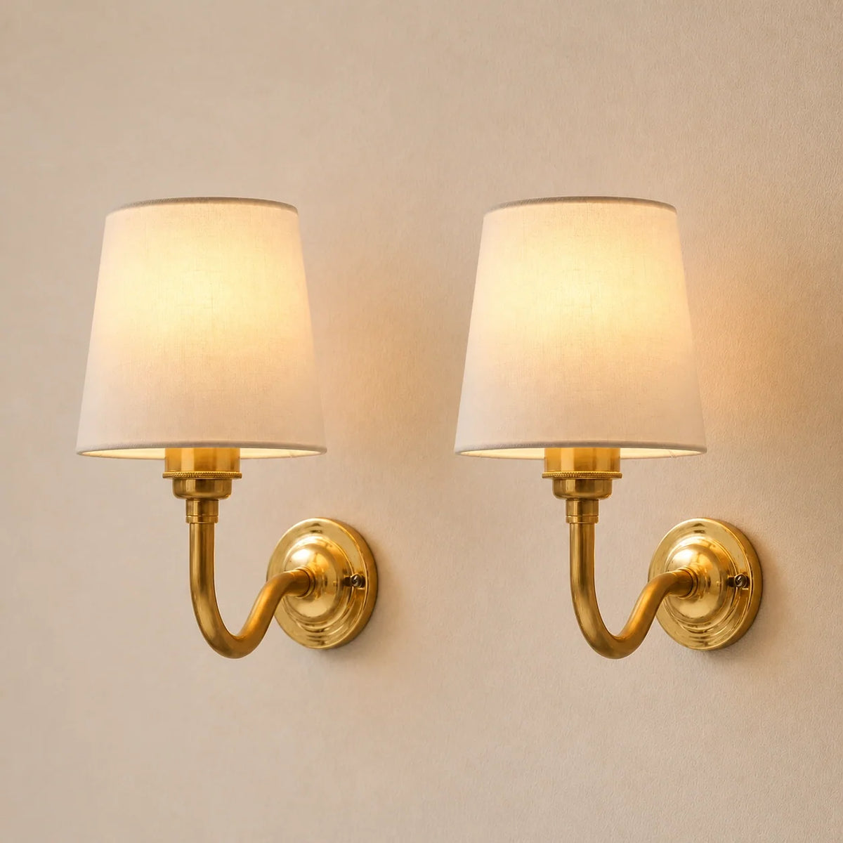 Vintage Wall Mounted Natural Cotton Shade Wall Sconce