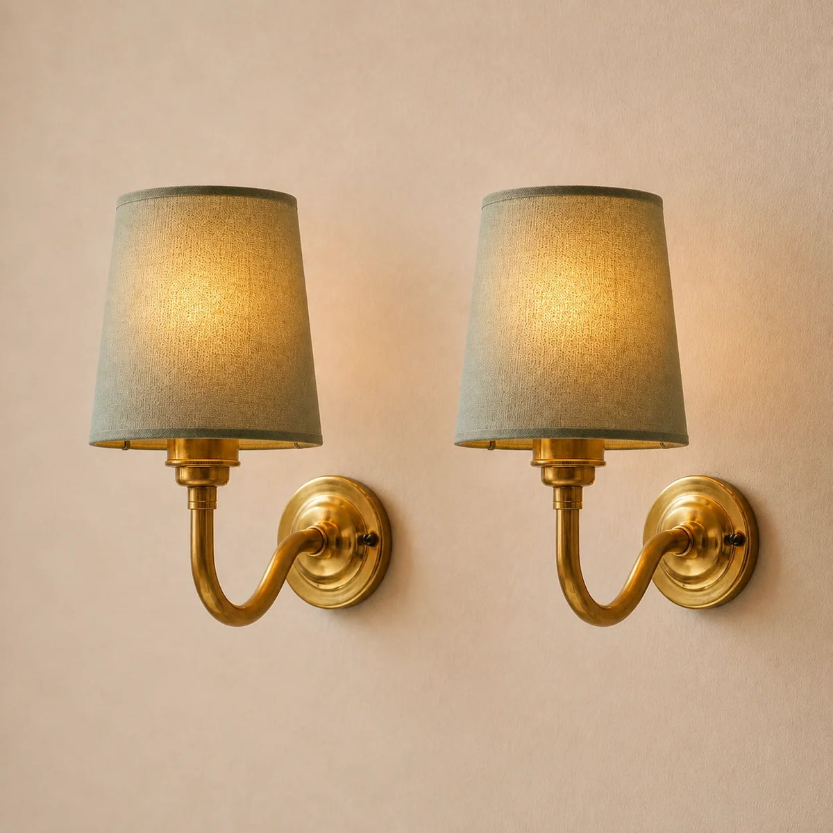 Vintage Wall Mounted Natural Cotton Shade Wall Sconce