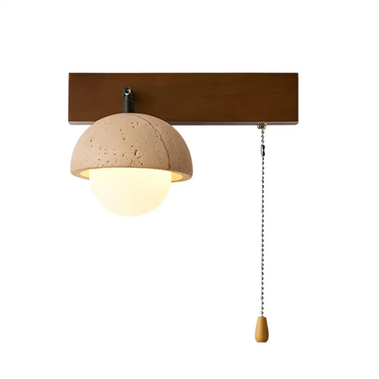 Wabi-Sabi Natural Wood Travertine Wall Light