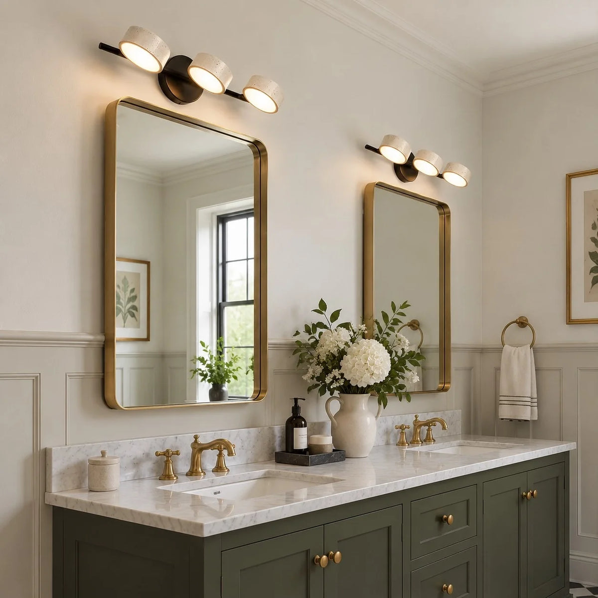Wabi-Sabi Rotatable 2/3-Light Natural Travertine LED Wall Sconce