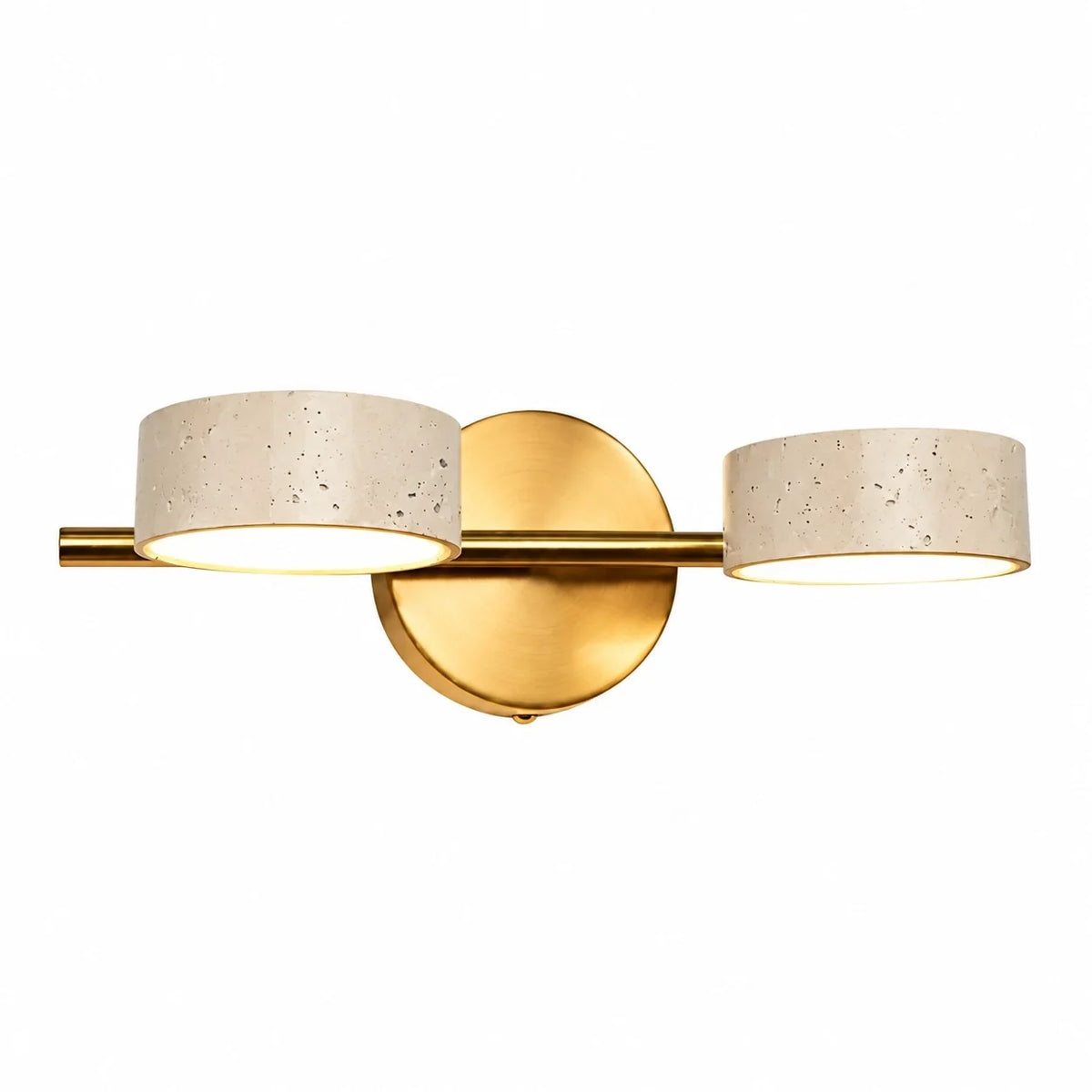 Wabi-Sabi Rotatable 2/3-Light Natural Travertine LED Wall Sconce