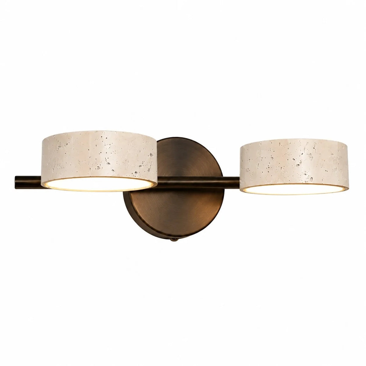 Wabi-Sabi Rotatable 2/3-Light Natural Travertine LED Wall Sconce