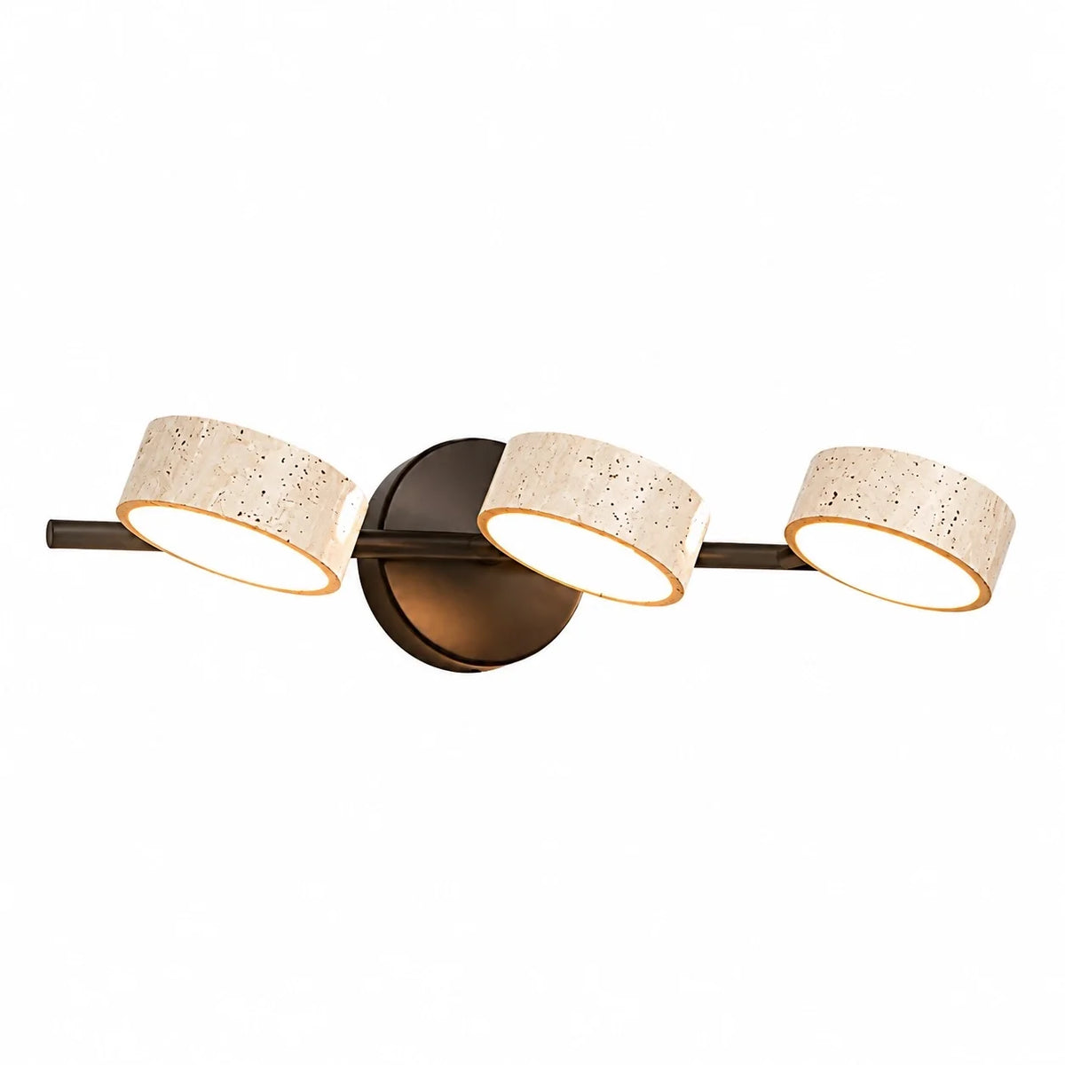 Wabi-Sabi Rotatable 2/3-Light Natural Travertine LED Wall Sconce