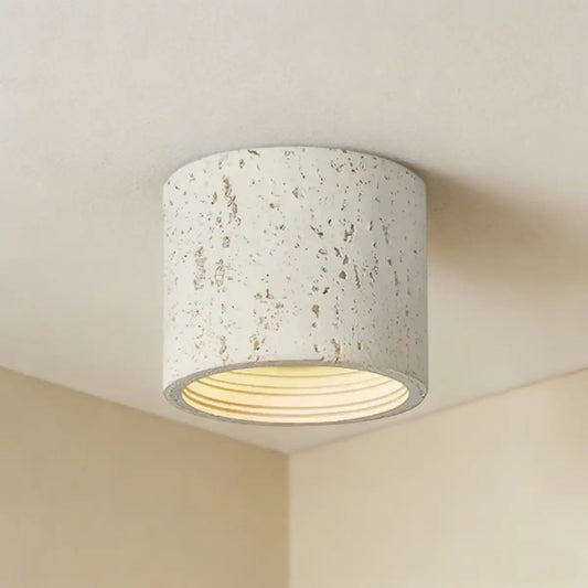 Wabi Sabi Cylindrical Travertine LED Ceiling Light