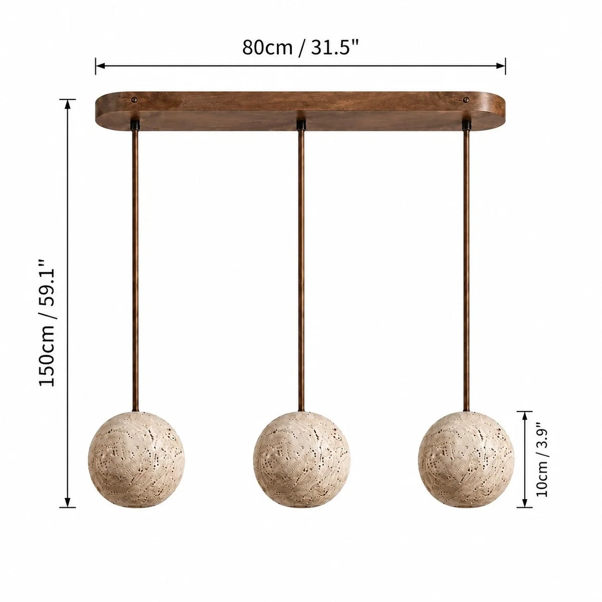 Wabi-Sabi Natural Travertine Pendant Light