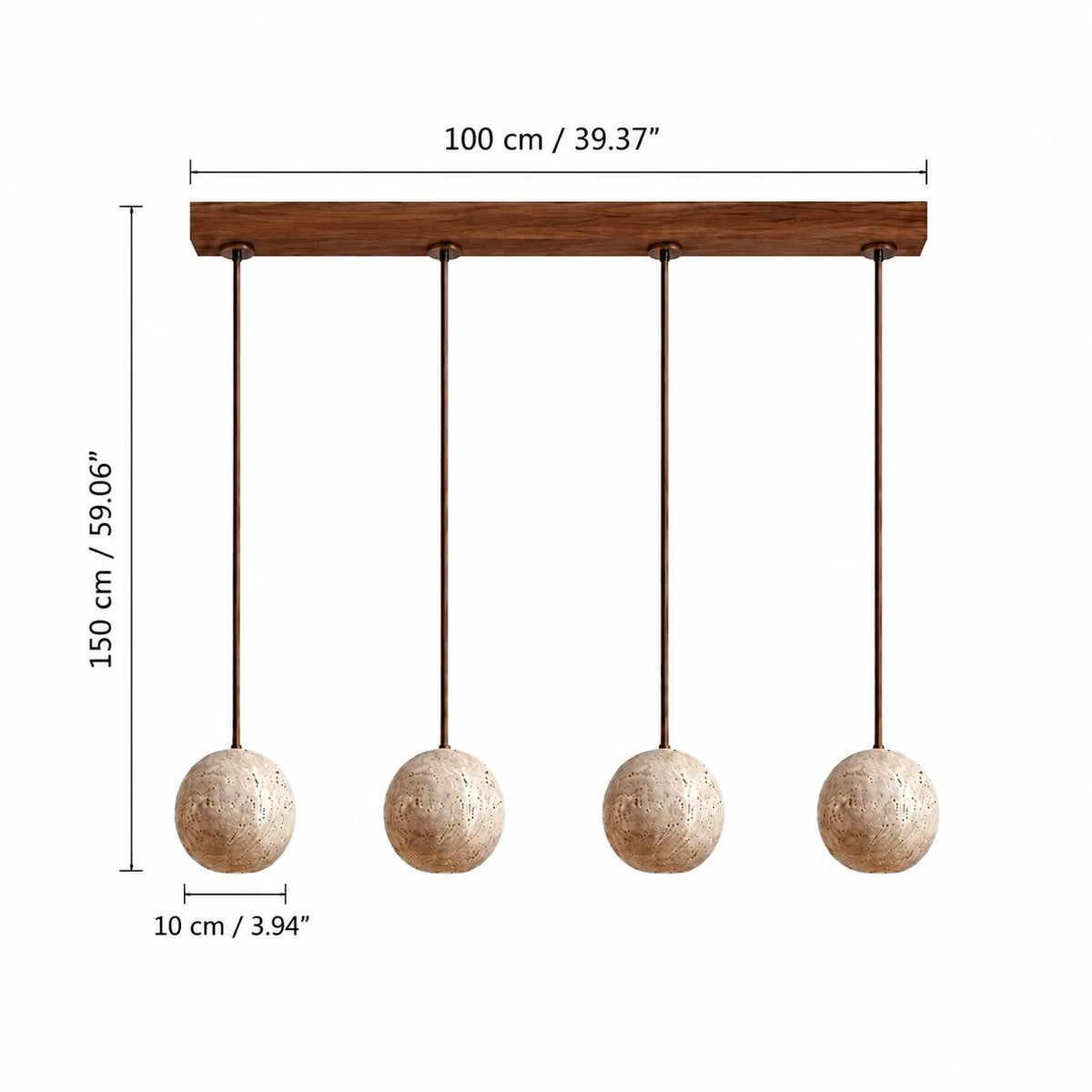 Wabi-Sabi Natural Travertine Pendant Light