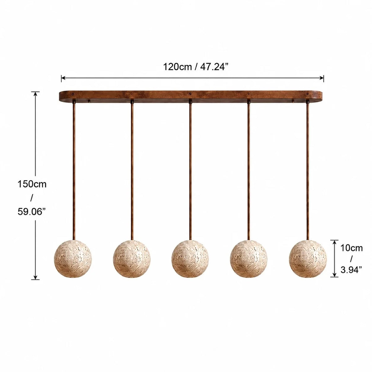 Wabi-Sabi Natural Travertine Pendant Light