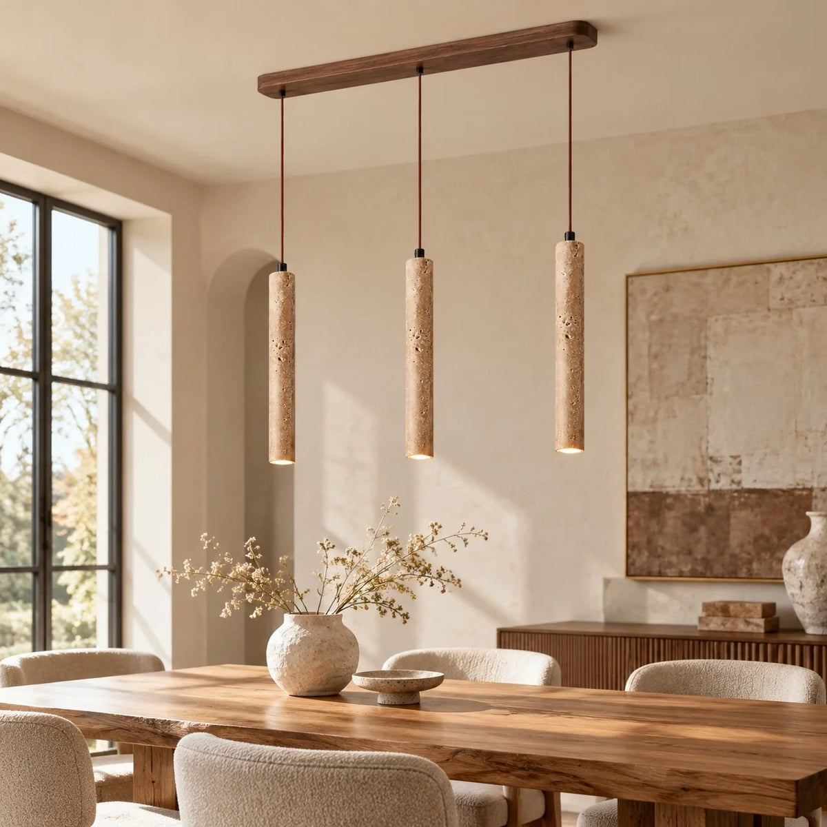 Wabi-Sabi Natural Travertine Pendant Light