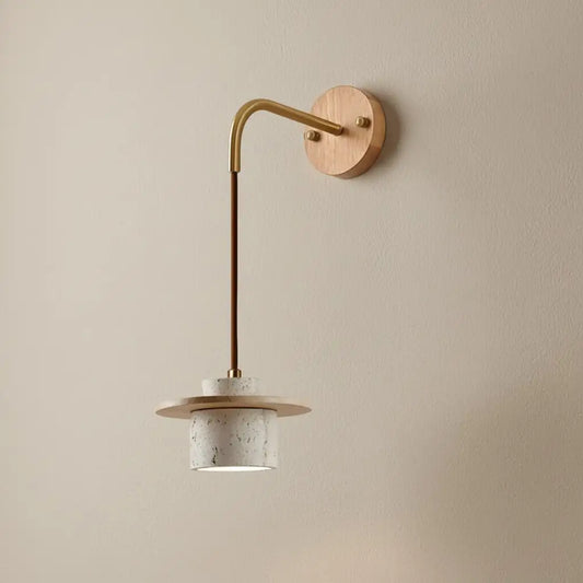 Wabi Sabi Travertine Stone Cylinder Wall Lamp