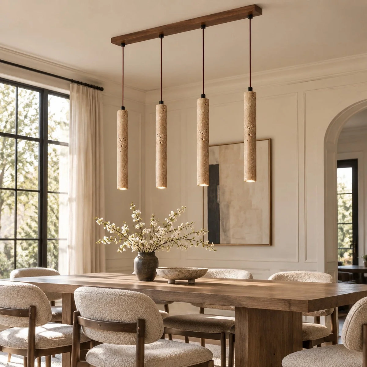 Wabi-Sabi Natural Travertine Pendant Light