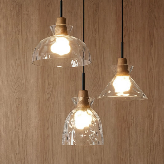 Rustic Hammered Glass Pendant Light