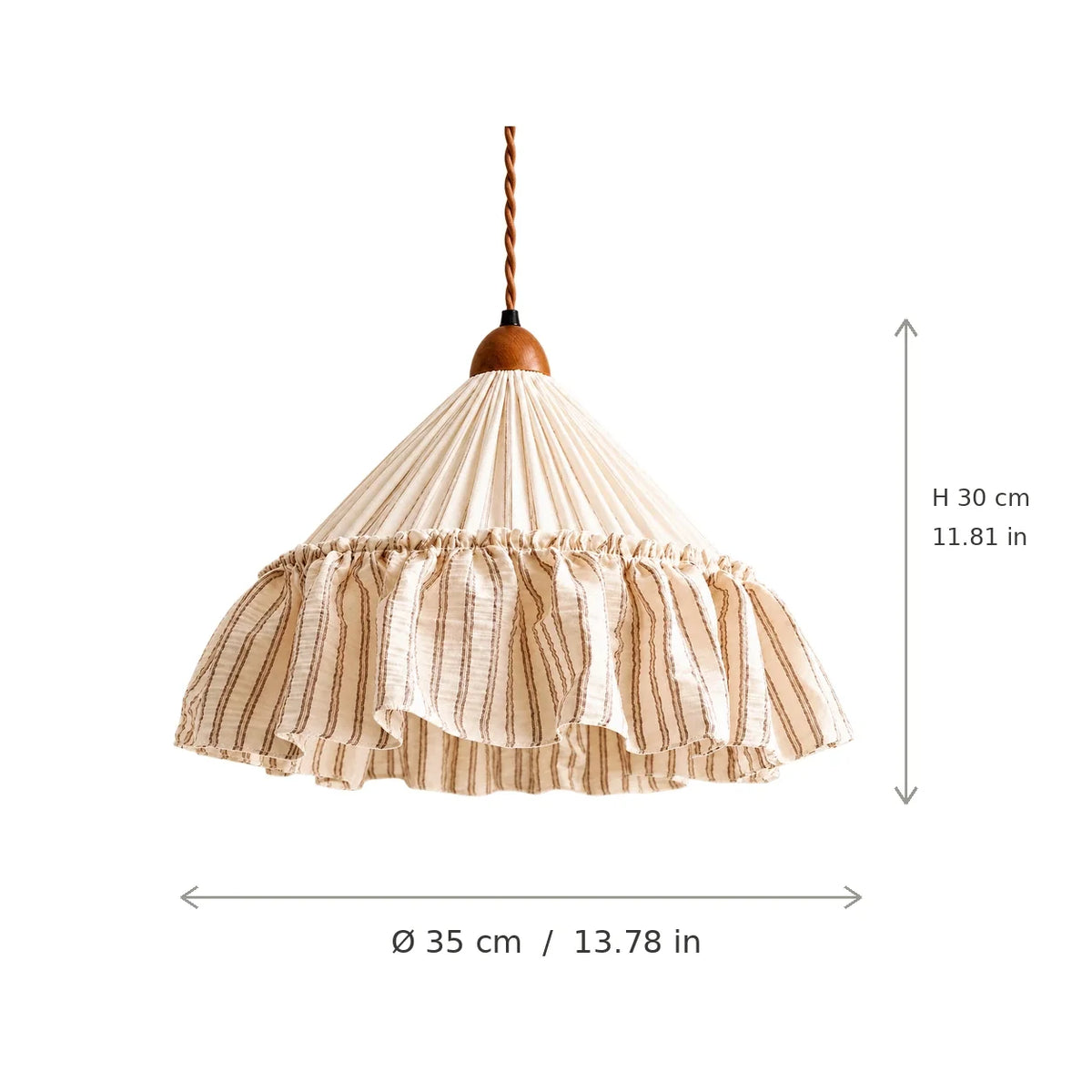 Amelie shade dimensions 35 cm diameter 13.78 inches and 30 cm height 11.81 inches