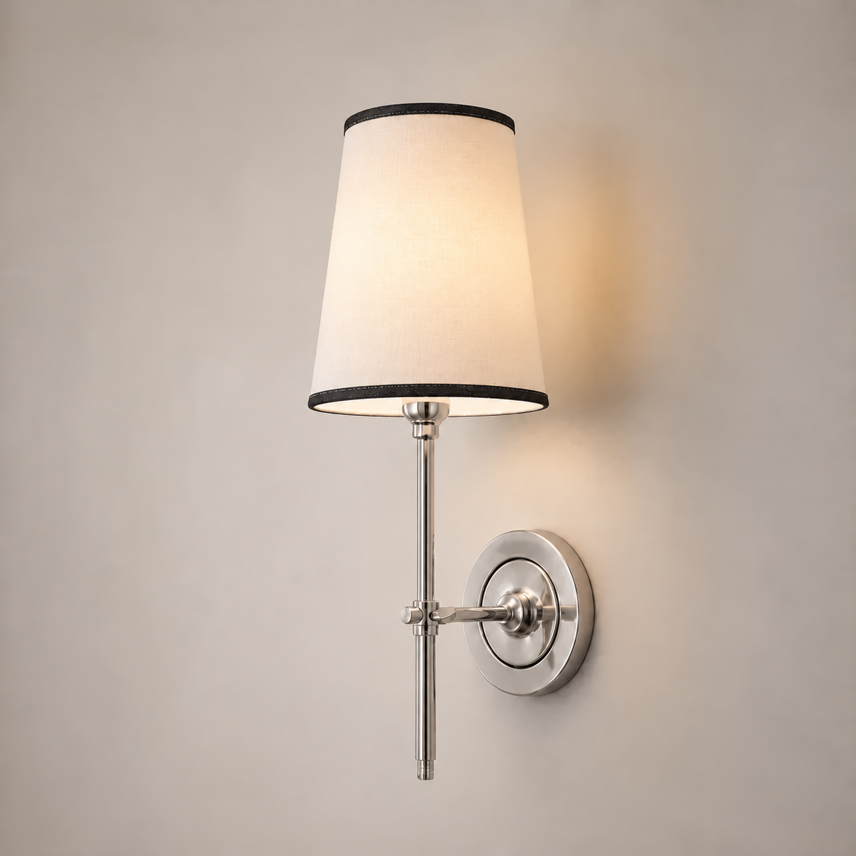 Modern Classic Tapered Linen Shade Wall Light